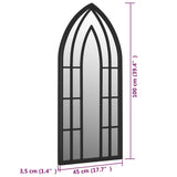 Garden Mirror Black Iron, Glass Decorative Inlays Garden Mirror 318354