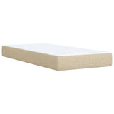 Box Spring Bed with Mattress Cream 100x200 cm Fabric 3285797