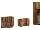 3 Piece Bathroom Cabinet Set HOORN Old Wood Engineered Wood 3417475
