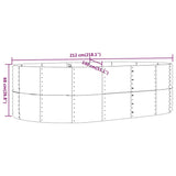 Garden Raised Bed Grey 212x140x68 cm Galvanised Steel 319094