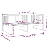 Day Bed without Mattress White 90x200 cm Solid Wood Pine 820872