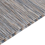 Outdoor Flatweave Rug 160x230 cm Brown and Blue 340818