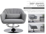 Swivel Linen Fabric Accent Chair for Living Room Contemporary Vanity Armchair with Adjustable Height T3398P344141