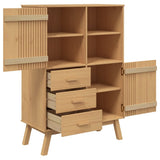 Highboard OLDEN Brown 85x43x125 cm Solid Wood Pine 358615