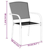 Garden Dining Set Anthracite Steel 3 Piece Set Stackable 3187965