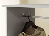 Open Wardrobe on Wheels, Bedroom Wardrobe with Clothes Hanging Rail, 3 Storage Shelves, Mobile T3398P328093