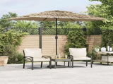 Garden Parasol with LEDs and Steel Pole Brown 248x248x248 cm 4005117