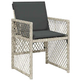 11 Piece Garden Dining Set with Cushions Light Grey Poly Rattan 3210851