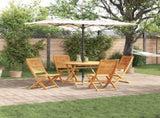 Garden Dining Set Folding 5 pcs Brown Solid Acacia Wood 3375708