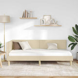 Corner Bed Frame with Headboard Cream 100 cm x 200 cm Velvet 42016203