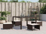 Garden Stools with Cushions 4 pcs Brown 41x41x36 cm Poly Rattan 365044