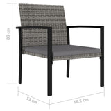 Garden Dining Chairs 4 pcs Poly Rattan Grey 317173