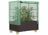 Raised Bed with Cover and Wheels Rattan Look 80x50x182 cm 4015808