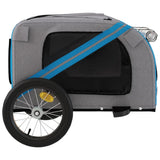 Pet Bike Trailer Blue and Grey Oxford Fabric and Iron 93876