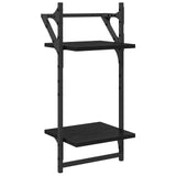 Wall Shelf Set 6 pcs Black Oak 100 x 25 x 30 cm Engineered Wood 882840