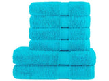 6 Piece Premium Towel Set SOLUND Turquoise 600 gsm 137566