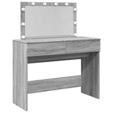 Dressing Table with LED Grey Sonoma 100x40x120 cm 848211