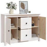 ZNTS Sideboard White 100x35x74 cm Solid Wood Pine 814565