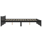 Bed Frame without Mattress Black Solid Wood 140x190 cm 815028