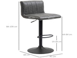Adjustable Barstools Set of 2, Swivel Counter Bar Chairs, Bar Stools with Footrest, PU Leather, Gas T3398P330534