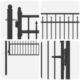 Fence Gate HORST 100 x 150 cm Metal Black Lockable 42034066