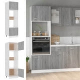 Microwave Cabinet Lyon Grey Sonoma 60x57x207 cm Engineered Wood 3334021