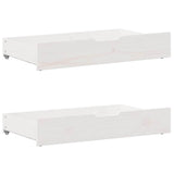 Bed Frame White Solid pinewood King Size Bed Frame Rectangular 3309036
