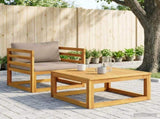 Sectional Armchair with Cushions Solid Acacia Wood Natural 42028306