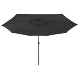 Garden Parasol with LED Lights 400 cm Black 312536