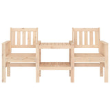 Garden Bench with Table 2-Seater Solid Wood Pine 825149