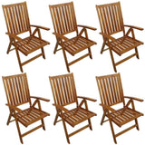 ZNTS 7 Piece Outdoor Dining Set Solid Acacia Wood 42611