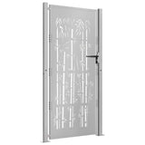 Garden Gate 100x200 cm Corten Steel Bamboo Design 153189