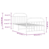 Bed Frame Black Steel Single Bed Frame Rectangular 353648