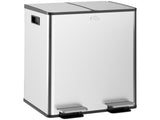 56L Dual Compartment Stainless Steel Bin, with Deodoriser Holders - Silver Tone T3398P424965