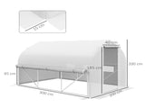 3 x 2 Walk-in Polytunnel Greenhouse, Zipped Roll Up Sidewalls, Mesh Door, 6 Mesh Windows, Tunnel T3398P314681
