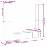 TV Cabinet 6 pcs Brown 221 x 30 x 180 cm Engineered wood 3393449