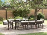 Garden Dining Set 9 pcs Brown Poly Rattan 3380756