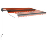 Manual Retractable Awning with LED 3x2.5 m Orange and Brown 3070105