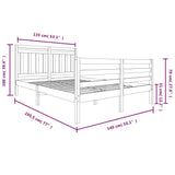 Bed Frame without Mattress Double Solid Wood 3100629