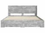 Bed Frame with Storage and Headboard Concrete Grey 3414090