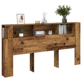 Headboard Cabinet Old Wood 200x18.5x102.5 cm Engineered Wood 856886