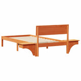 Bed Frame with Headboard Wax Brown 90 x 200 cm Solid Pine Wood 873465