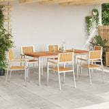 Garden Dining Set 7 pcs Brown Solid teak wood 3334802