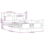 Bed Frame without Mattress Sonoma Oak 150x200 cm King Size Engineered Wood 4106812