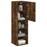 TV Cabinet with LED Lights Smoked Oak 30.5x30x102 cm 837023