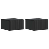Wall-Mounted Bedside Cabinet 2 pcs Black 33 x 34.5 x 20 cm 898428