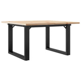 ZNTS Coffee Table O-Frame 70x70x40 cm Solid Wood Pine and Steel 3282661