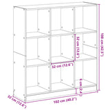 Bookcase Brown Oak 102x32x108 cm Engineered Wood 3307843