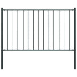 Fence Panel with Posts Powder-coated Steel 1.81x1 m Anthracite 145213