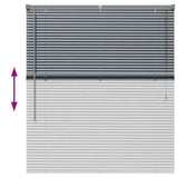 Venetian Blinds Dark Grey 130 x 120 cm Aluminium 42006051